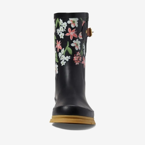 Western Chief Women's Heritage Mid Rain Boots Black brushed petals - Picture 8 of 8